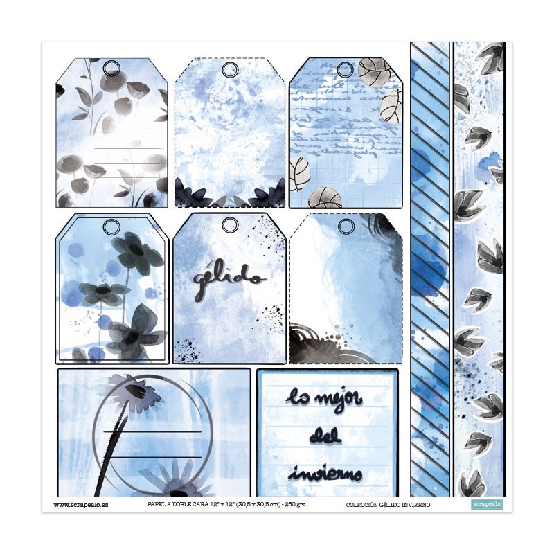Papel Scrapbooking Estampado Decoración Álbum X 24u De 30x30 Color Sabores  de invierno