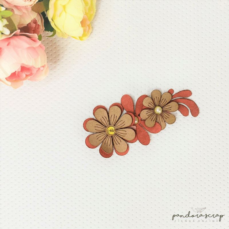 Flores de polipiel «Gerbera antiguo» de Pandora Scrap