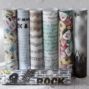 «Rock forever» colección Lite de 18 papeles de 8x8" para scrapbooking de Scrapéalo